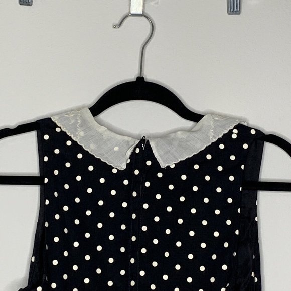 Candi Jones Calif Polka Dot Dress Womans Sz 11 Sleeveless Black & White Vintage - Picture 9 of 10
